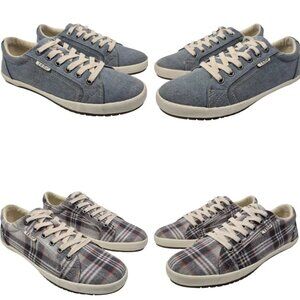 Taos Sneakers Womens 8 Canvas Low Top Shoes Walking Comfort Casual 2 Pairs
